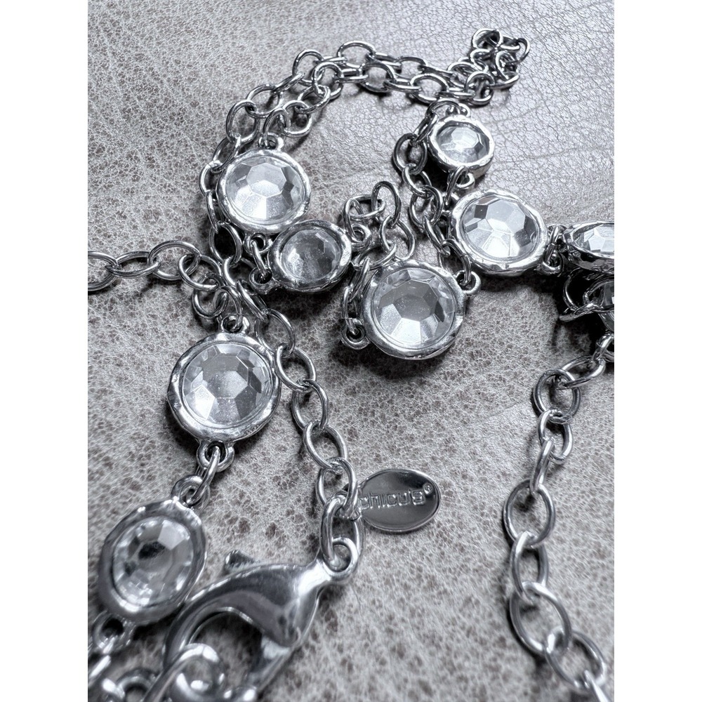 Vintage Chico's Necklace Silver Tone Rhinestone Wedding Y2K Fashion Stylish Glam